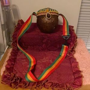 Handmade hard shell bag that says Jamaica